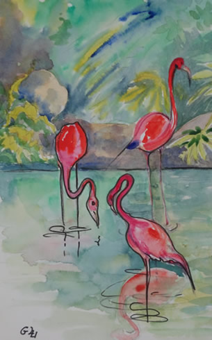 Art - Painting Flamingo